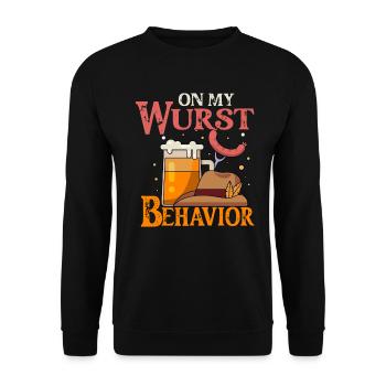 I Am On My Sausage Behavior - Unisex Sweatshirt - black - Front - Alina (178cm) & Michal (187cm)