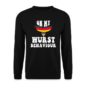 I Am On My Sausage Behavior - Unisex Sweatshirt - black - Front - Alina (178cm) & Michal (187cm)