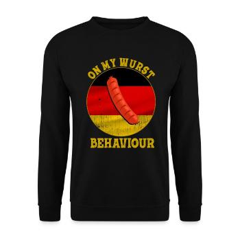 I Am On My Sausage Behavior - Unisex Sweatshirt - black - Front - Alina (178cm) & Michal (187cm)