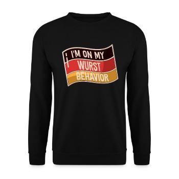 I Am On My Sausage Behavior - Unisex Sweatshirt - black - Front - Alina (178cm) & Michal (187cm)
