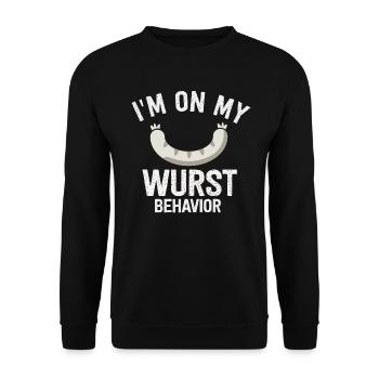 I Am On My Sausage Behavior - Unisex Sweatshirt - black - Front - Alina (178cm) & Michal (187cm)
