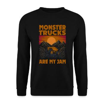 Monster Trucks Are My Jam Vintage Retro - Unisex Sweatshirt - black - Front - Alina (178cm) & Michal (187cm)