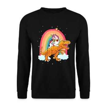 Dabbing Licorne Riding T Rex Garçons Filles Halloween - Sweat-shirt Unisexe - noir - Devant - Alina (178cm) & Michal (187cm)