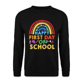 Happy First Day Of School - Unisex Sweatshirt - black - Front - Alina (178cm) & Michal (187cm)