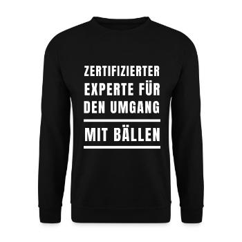 Zertifizierter Ballexperte - Unisex Pullover - Schwarz - Vorne - Alina (178cm) & Michal (187cm)