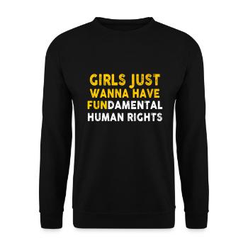 Les filles veulent simplement avoir des droits humains fondamentaux - Sweat-shirt Unisexe - noir - Devant - Alina (178cm) & Michal (187cm)