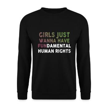 Les filles veulent simplement avoir des droits humains fondamentaux - Sweat-shirt Unisexe - noir - Devant - Alina (178cm) & Michal (187cm)