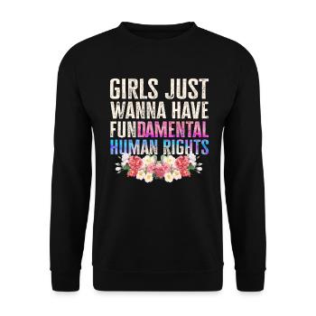 Les filles veulent simplement avoir des droits humains fondamentaux - Sweat-shirt Unisexe - noir - Devant - Alina (178cm) & Michal (187cm)