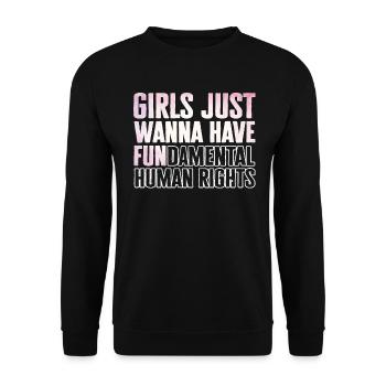 Les filles veulent simplement avoir des droits humains fondamentaux - Sweat-shirt Unisexe - noir - Devant - Alina (178cm) & Michal (187cm)