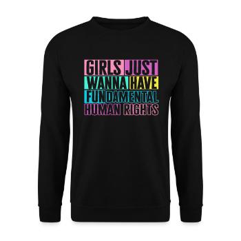 Les filles veulent juste avoir des droits humains fondamentaux - Sweat-shirt Unisexe - noir - Devant - Alina (178cm) & Michal (187cm)