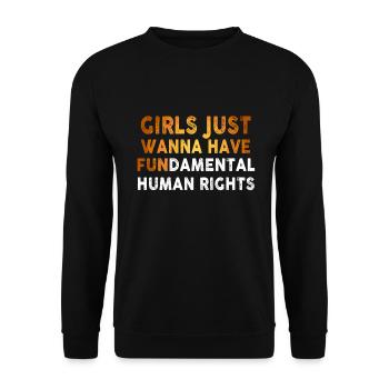 Girls Just Wanna Have Fundamental Human Rights - Unisex Sweatshirt - black - Front - Alina (178cm) & Michal (187cm)
