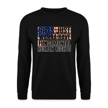 Girls Just Wanna Have Fundamental Human Rights - Unisex Sweatshirt - black - Front - Alina (178cm) & Michal (187cm)