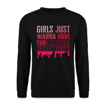 Les filles veulent juste avoir des droits humains fondamentaux - Sweat-shirt Unisexe - noir - Devant - Alina (178cm) & Michal (187cm)