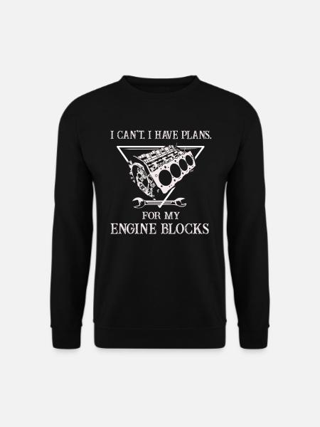 Ich kann keine Pläne für meine Motorblöcke Vintage haben - Unisex Pullover - Schwarz