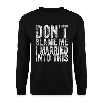 Ne me blâmez pas, je me suis marié dans ce drôle vintage - Sweat-shirt Unisexe - noir - Devant - Alina (178cm) & Michal (187cm)