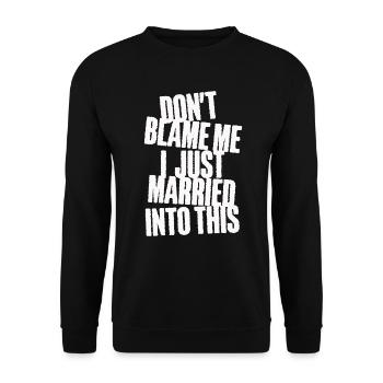 Ne me blâmez pas, je me suis marié dans ce drôle vintage - Sweat-shirt Unisexe - noir - Devant - Alina (178cm) & Michal (187cm)