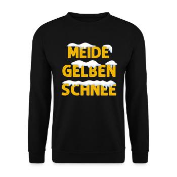 Meide Gelben Schnee Lustiges Wintersport Schnee - Unisex Pullover - Schwarz - Vorne - Alina (178cm) & Michal (187cm)
