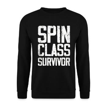 Spin Class Survivor - Unisex Sweatshirt - black - Front - Alina (178cm) & Michal (187cm)