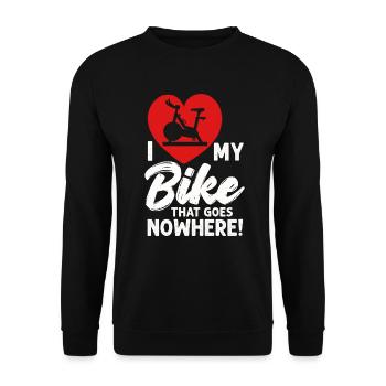 I Love My Bike That Goes Nowhere - Unisex Sweatshirt - black - Front - Alina (178cm) & Michal (187cm)