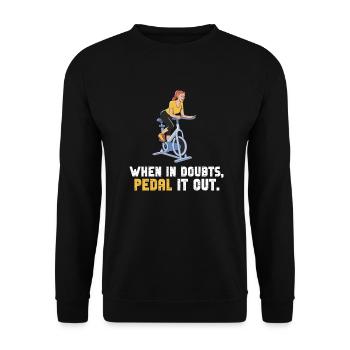 Quand il doute pédalez-le - Sweat-shirt Unisexe - noir - Devant - Alina (178cm) & Michal (187cm)