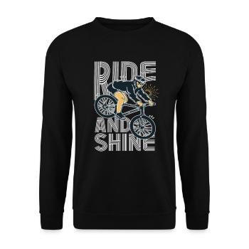 Ride And Shine - Bicycles Mountain Bike Men Women - Unisex Sweatshirt - black - Front - Alina (178cm) & Michal (187cm)