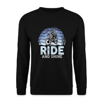 Ride And Shine - Vélos VTT Hommes Femmes - Sweat-shirt Unisexe - noir - Devant - Alina (178cm) & Michal (187cm)