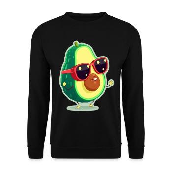 Niedliche Avocado Brille Vegetarier Veganer - Unisex Pullover - Schwarz - Vorne - Alina (178cm) & Michal (187cm)