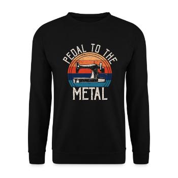 Pedal Zur Metallnähmaschine Quilten Frauen - Unisex Pullover - Schwarz - Vorne - Alina (178cm) & Michal (187cm)