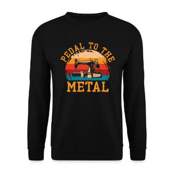 Pedal Zur Metallnähmaschine Quilten Frauen - Unisex Pullover - Schwarz - Vorne - Alina (178cm) & Michal (187cm)