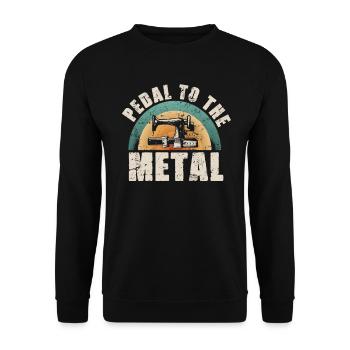 Pedal Zur Metallnähmaschine Quilten Frauen - Unisex Pullover - Schwarz - Vorne - Alina (178cm) & Michal (187cm)