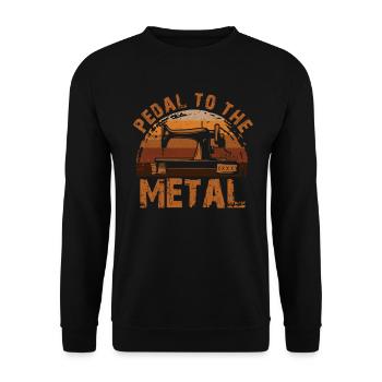 Pedal Zur Metallnähmaschine Quilten Frauen - Unisex Pullover - Schwarz - Vorne - Alina (178cm) & Michal (187cm)