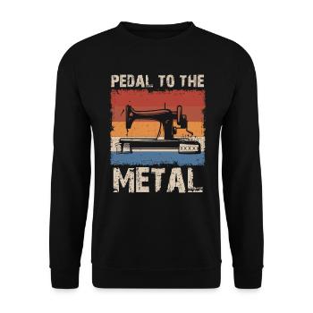 Pedal Zur Metallnähmaschine Quilten Frauen - Unisex Pullover - Schwarz - Vorne - Alina (178cm) & Michal (187cm)