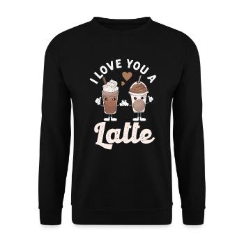 Je t’aime un latte - Sweat-shirt Unisexe - noir - Devant - Alina (178cm) & Michal (187cm)