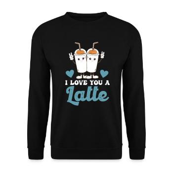 I Love You A Latte - Unisex Sweatshirt - black - Front - Alina (178cm) & Michal (187cm)