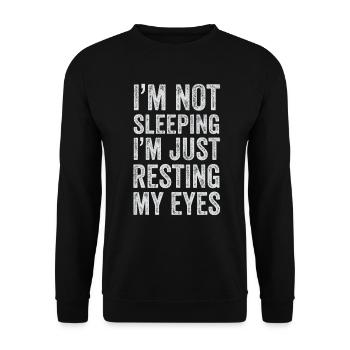 Je ne dors pas, je repose juste mes yeux - Sweat-shirt Unisexe - noir - Devant - Alina (178cm) & Michal (187cm)