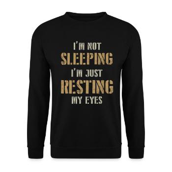 Je ne dors pas, je repose juste mes yeux - Sweat-shirt Unisexe - noir - Devant - Alina (178cm) & Michal (187cm)