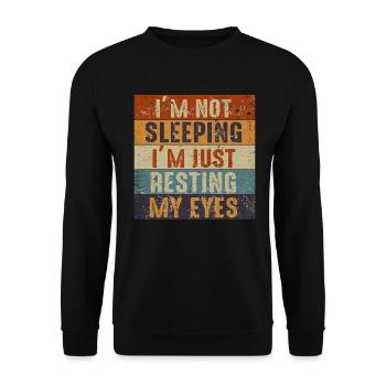 Je ne dors pas, je repose juste mes yeux - Sweat-shirt Unisexe - noir - Devant - Alina (178cm) & Michal (187cm)