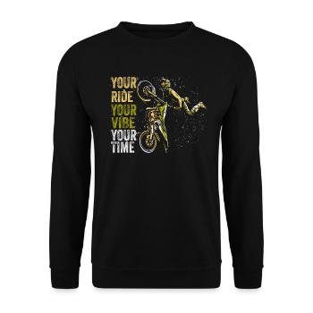 Your Ride Your Vibe Your Time Motocross - Unisex Sweatshirt - black - Front - Alina (178cm) & Michal (187cm)