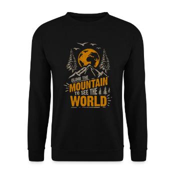 Erklimmen Sie den Berg, um die Welt zu sehen - Unisex Pullover - Schwarz - Vorne - Alina (178cm) & Michal (187cm)