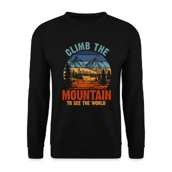 Escaladez la montagne pour voir le monde - Sweat-shirt Unisexe - noir - Devant - Alina (178cm) & Michal (187cm)