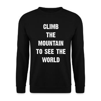 Erklimmen Sie den Berg, um die Welt zu sehen - Unisex Pullover - Schwarz - Vorne - Alina (178cm) & Michal (187cm)
