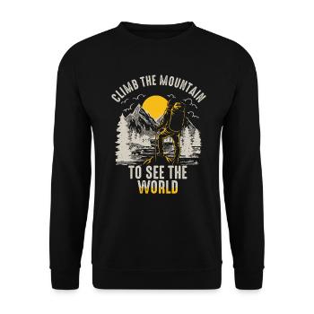 Escaladez la montagne pour voir le monde - Sweat-shirt Unisexe - noir - Devant - Alina (178cm) & Michal (187cm)