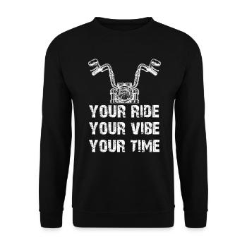 Your Ride Your Vibe Your Time - Unisex Pullover - Schwarz - Vorne - Alina (178cm) & Michal (187cm)