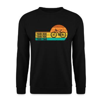 Mountain Bike Your Ride Your Vibe Your Time - Unisex Sweatshirt - black - Front - Alina (178cm) & Michal (187cm)