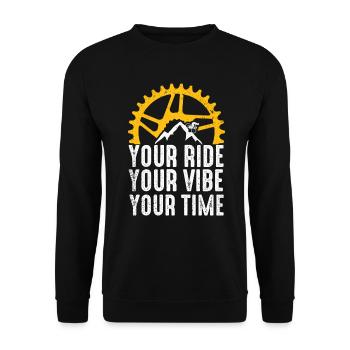 Racing Bike Your Ride Your Vibe Your Time Cool - Unisex Sweatshirt - black - Front - Alina (178cm) & Michal (187cm)