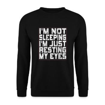 Je ne dors pas, je repose juste mes yeux - Sweat-shirt Unisexe - noir - Devant - Alina (178cm) & Michal (187cm)