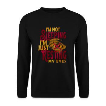 Je ne dors pas, je repose juste mes yeux - Sweat-shirt Unisexe - noir - Devant - Alina (178cm) & Michal (187cm)