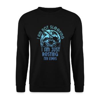 Je ne dors pas, je repose juste mes yeux - Sweat-shirt Unisexe - noir - Devant - Alina (178cm) & Michal (187cm)