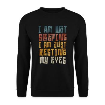 Je ne dors pas, je repose juste mes yeux - Sweat-shirt Unisexe - noir - Devant - Alina (178cm) & Michal (187cm)