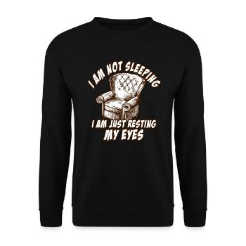 Je ne dors pas, je repose juste mes yeux - Sweat-shirt Unisexe - noir - Devant - Alina (178cm) & Michal (187cm)